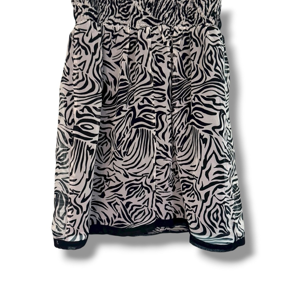 Women's Medium Y2k Babydoll Tank‎ Top Zebra Print 2000s Party Girl Paris Hilton - Picture 8 of 11